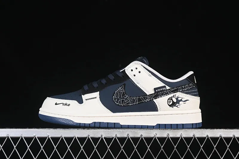 All categories Nk SB Dunk Series Nk SB Dunk Low High-end customized low-top sneakers Nike SB Dunk Low Stusi co-branded beige gray black 8th anniversary high-end customized low-top casual sneakers SR2025-001